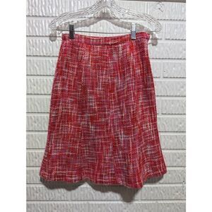 Kasper Women's Variegated Pink Acrylic Tweed Fit Flare Skirt Size 2P
